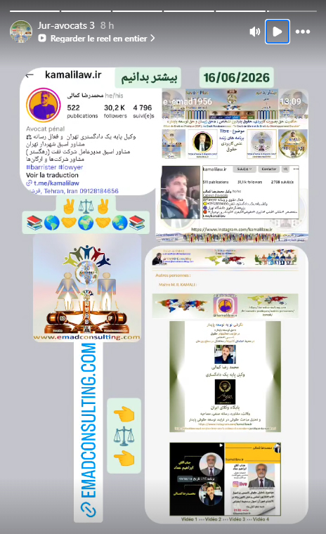 Mohamadreza KAMALI, Lawyer and International Lega &Economic Adviser